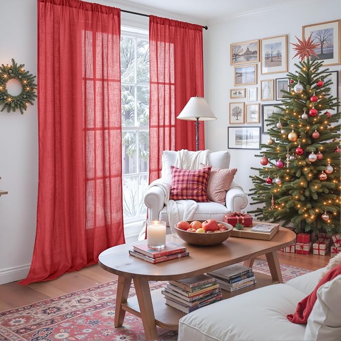 BGment 96 Inches Long Linen Curtains - Image 2