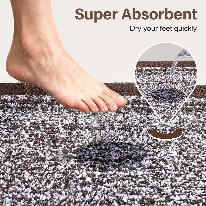 70x24 Long Bathroom Rugs Washable Non Slip, Soft Absorbent Quick Dry Mats - Image 7