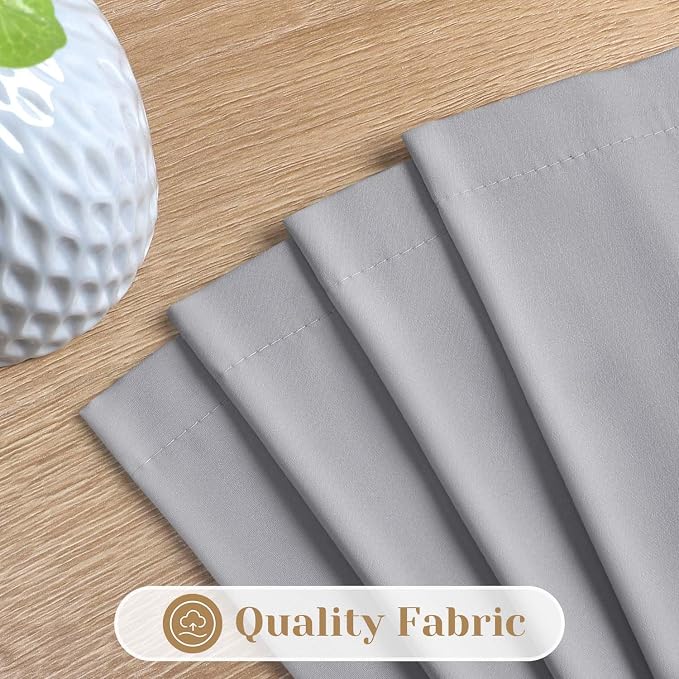 HOMEIDEAS Non-See-Through Light Grey Privacy Sheer Kitchen Curtains, 30 X 24 - Image 4