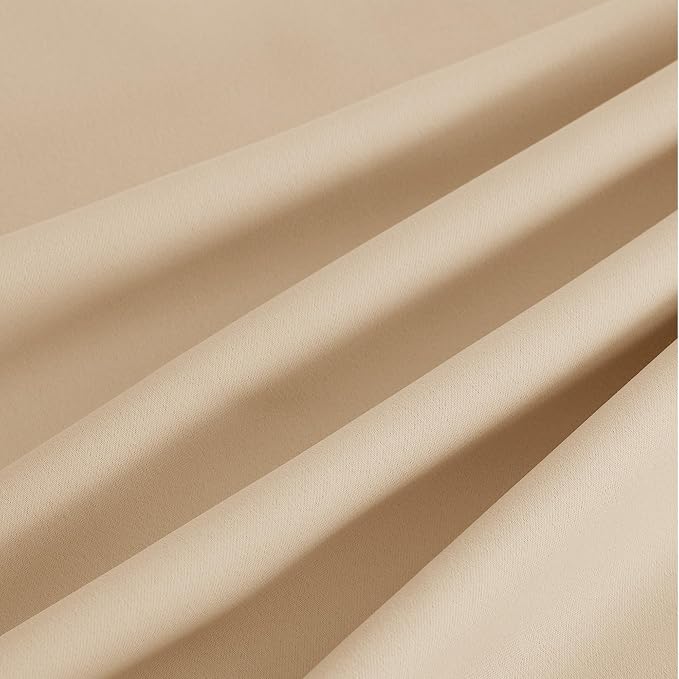 NICETOWN Room Darkening Draperies Curtains Panels, 2 Panels Biscotti Beige W52 - Image 9