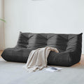 Bean Bag Chair, Large Fireside Chair Bean Bag Sofa for Adults, 3 Seater Bean Bag Chairs for Teens with High-Resilience Foam, Memory Foam Bean Bag for Living Room, Bedroom, Office (Suede, Dark Gray)