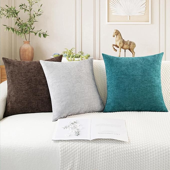 CaliTime Throw Pillow Covers Decorative 12 X 20 Inches Pack of 2 Cozy Chenille - Image 5