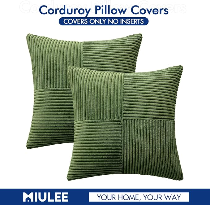 MIULEE Moss Green Decorative Throw Pillow Covers 18x18 Inch - Image 6