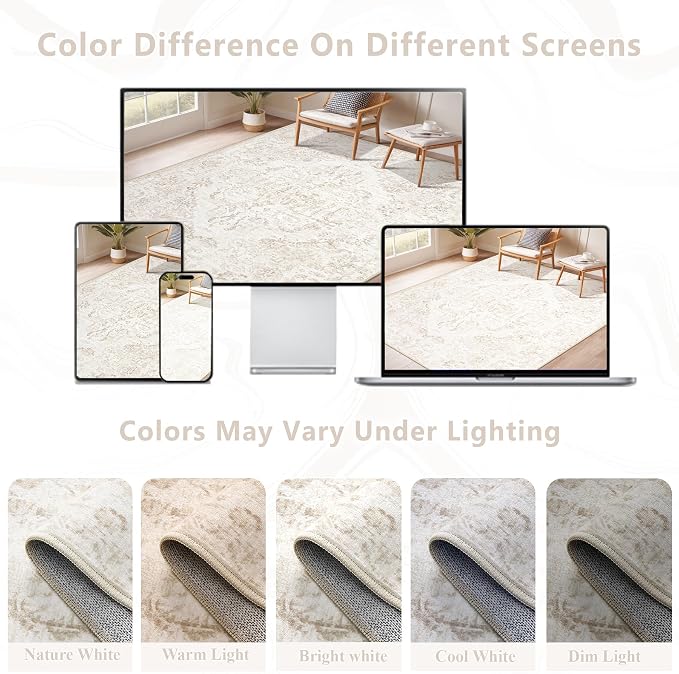 10x14 Area Rugs for Living Room: Washable Rug Vintage Large Rugs Soft Non Slip - Image 7