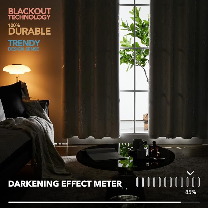 Deconovo Greyish White Curtains, Room Darkening Curtain, Thermal Insulated - Image 5