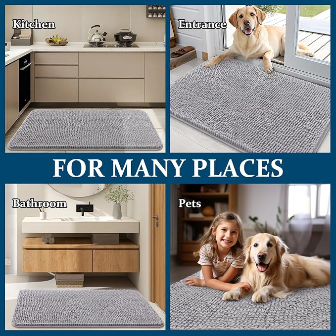 OLANLY Dog Door Mat for Muddy Paws 34x21, Absorbs Moisture and Dirt, Absorbent - Image 8