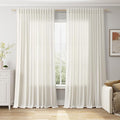 Nanspring Cream Extra Wide Linen Curtains by Nanspring