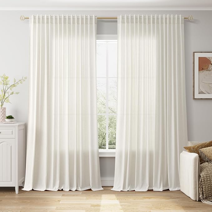 Nanspring Extra Wide Linen Curtains by Nanspring