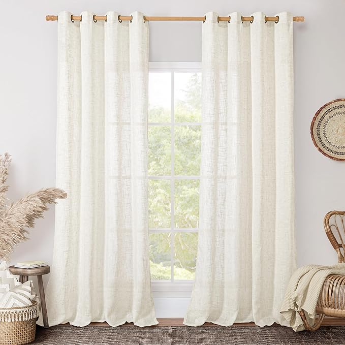 LAMIT Linen Curtains 102 Inches Long by LAMIT