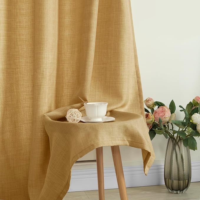 LAMIT Linen Curtains 95 Inch for Living Room, Grommet Thick Linen Textured - Image 7