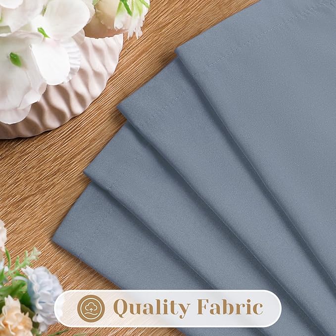 HOMEIDEAS Non-See-Through Stone Blue Privacy Sheer Curtains, 52 X 96 Inches - Image 4