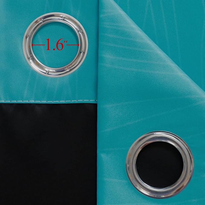 Estelar Textiler Ombre Teal and Purple Blackout Curtains 45 Inch Length 2 panels - Image 7