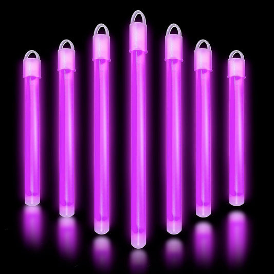 Glow Fever Glow in The Dark Sticks - 100 ct 6" Glow Sticks Bulk Party Pack with End Caps & Lanyards - Glow Party Favors for Concert, Festival, & Wedding Neon Light Sticks by Party Dragon, Purple