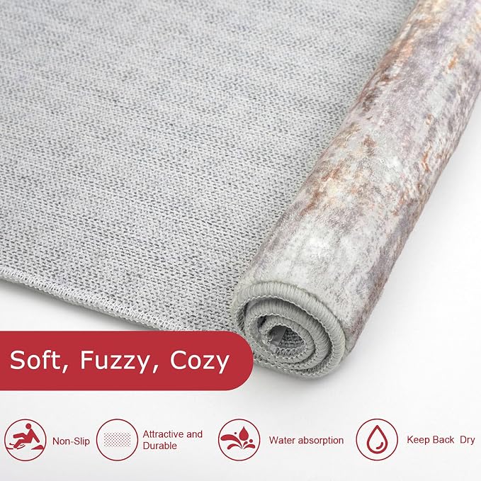 KOZYFLY Modern Abstract Washable Rug Runner 2.6x12 Hallway Rug Runner Non-Slip - Image 5