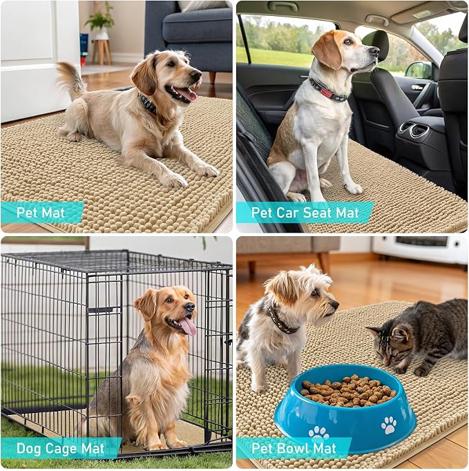 OLANLY Dog Door Mat for Muddy Paws 44x32, Absorbs Moisture and Dirt, Absorbent - Image 7