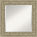Amanti Art Silver Bathroom Mirror for Over Sink, 27x27 Luxe Antique Silver Square Vanity Mirror, Medium Traditional Frame, Hangs Horizonally and Vertically, Bathroom Wall Decor, Beveled Edge