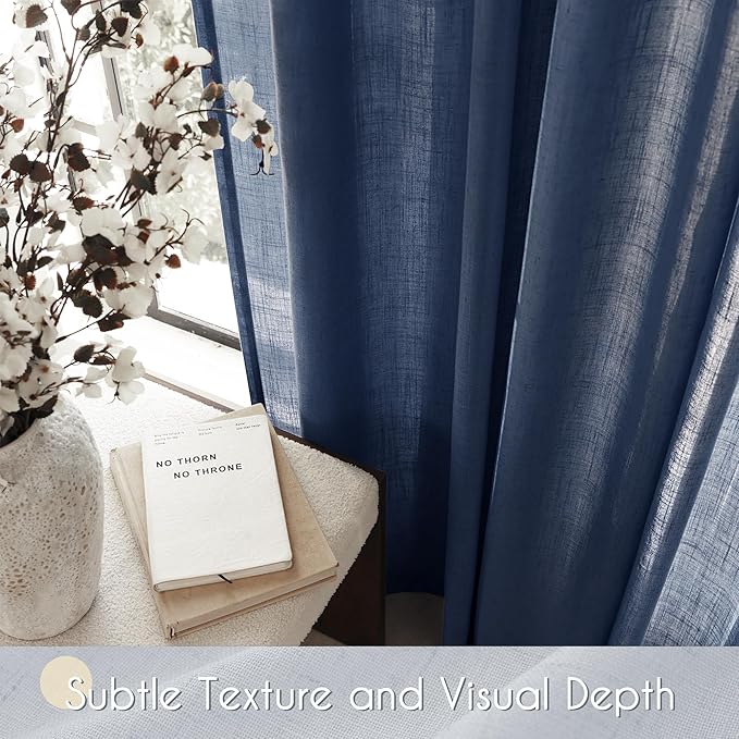 Navy Blue Curtains 84 inch Length - Image 3