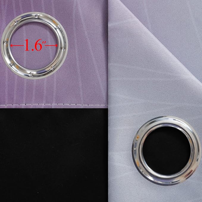 Purple and Grey Blackout Curtains 45 Inches Long, Ombre and Wavy Line Pattern - Image 7