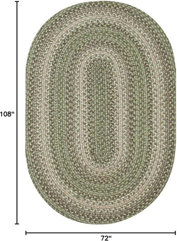 Homespice Grassland Green Oval Rugs 6x9' – Rustic Jute Oval Area Rugs for Bedroom and Living Room for Country Decor