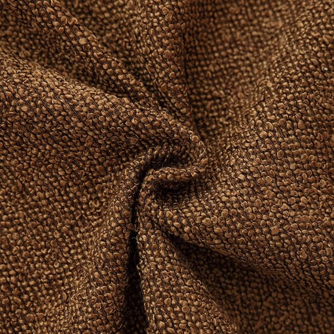 Foindtower Pack of 2 Textured Boucle Throw Pillow Covers Accent Solid Pillow Cases Cozy Soft Decorative Couch Cushion Case for Chair Sofa Bedroom Living Room Home Decor 18x18 Inch Hazel Brown