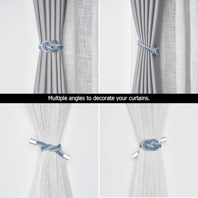 NICEEC 4 Pack Mini Magnetic Curtain Tiebacks Nordic Simple Style Drape Tie - Image 6