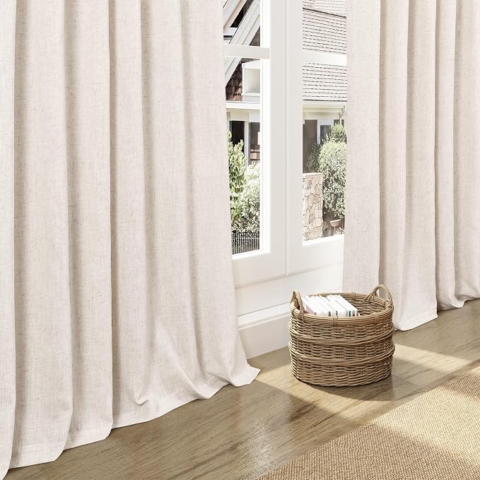 Beige Linen Curtain 96 inches Long - Image 6