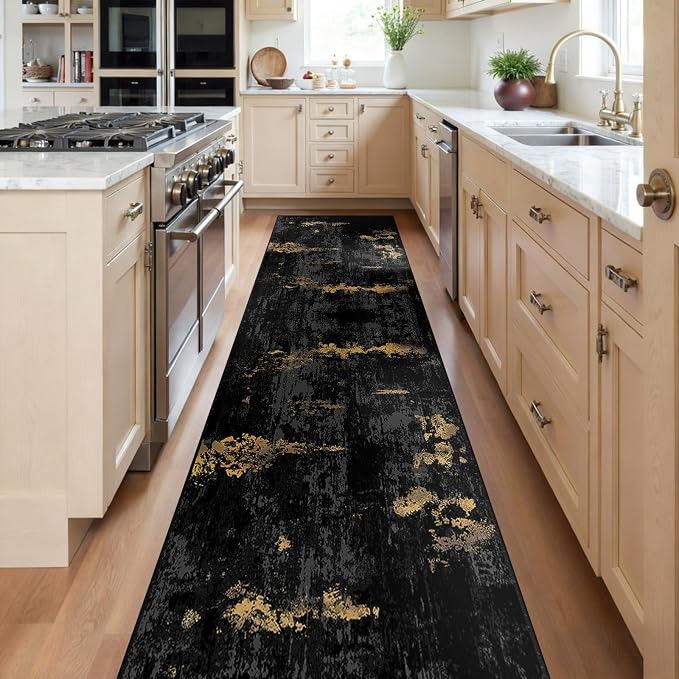 Washable Area Rugs 2'x10' Non-Slip Modern Abstract Soft - Image 2