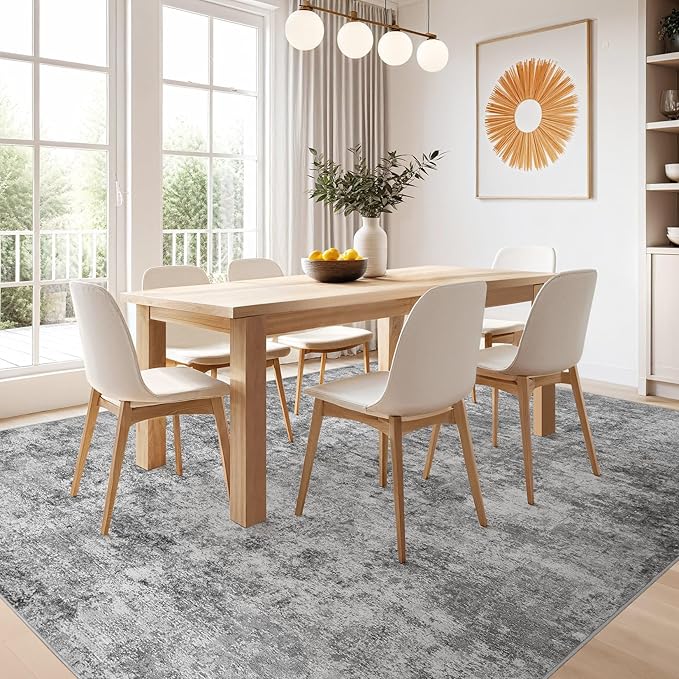 Nakagishi 6x9 Area Rugs Living Room: Washable Abstract Large Neutral Soft Rug - Image 5