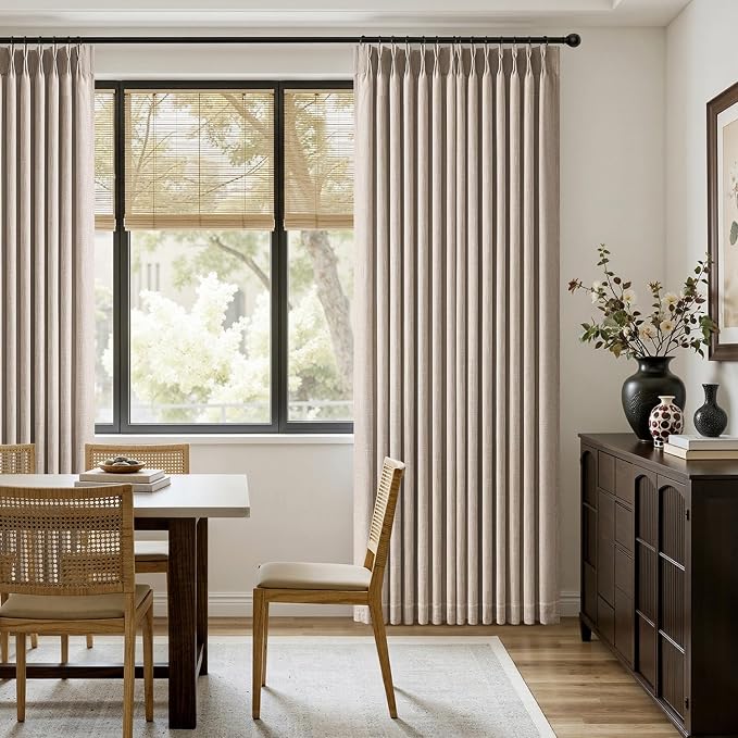 MIULEE Pinch Pleated Thick Linen Curtains 102 Inches Long 2 Panels - Image 5