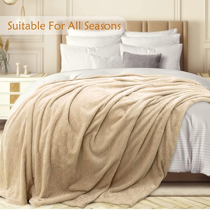 TOONOW Fleece Bed Blanket Queen Size 90x90 inches, Super Soft Fluffy Fuzzy - Image 2