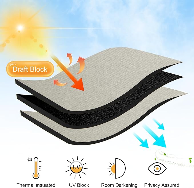 RYB HOME Curtains for Bedroom Living Room 72 inches Long, Thermal Insulated - Image 4