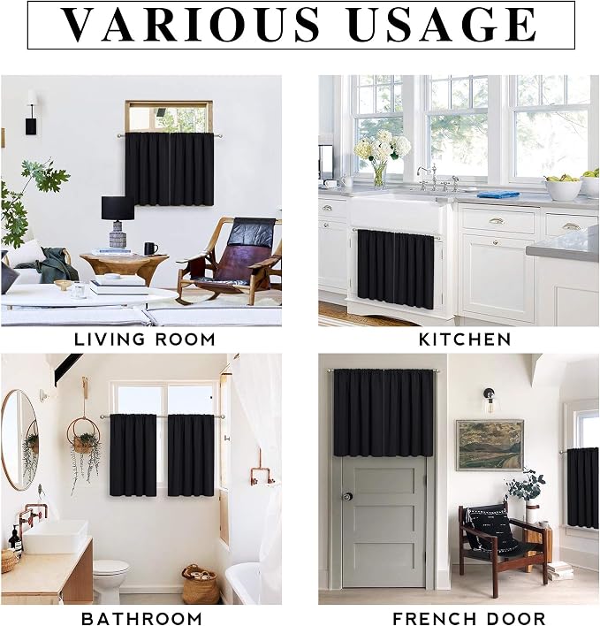 RYB HOME Blackout Curtains for Bedroom Living Room 63 inches Long, Thermal - Image 6