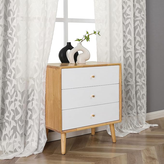 Lecloud Leia Ivory Sheer Curtains 63 Inch Length 2 Panels, Rustic Light - Image 7