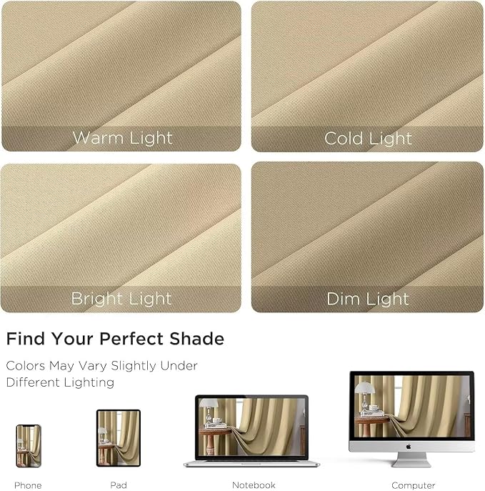 Joydeco Blackout Curtains for Bedroom 108 inch Long 2 Panels, Thermal Insulated - Image 5