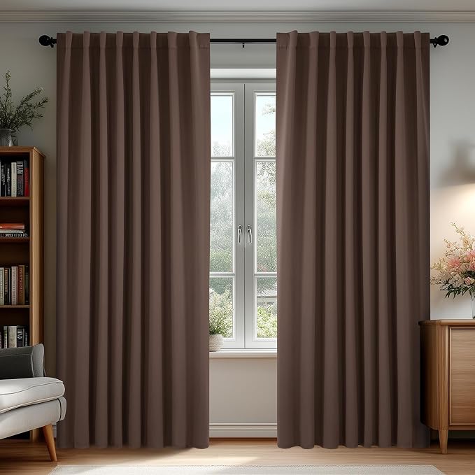 Deconovo Blackout Curtains, Thermal Insulated, W70 x L84 2 Panels, Back Tab by Deconovo