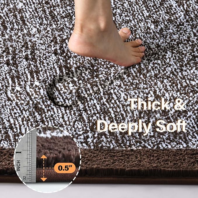 48x24 Long Bathroom Rugs Washable Non Slip, Soft Absorbent Quick Dry Mats - Image 4