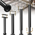 4 Pcs Adjustable Bed Frame Center Support Legs, Heavy Duty Cold Rolled Steel Bed Slat Support Legs With Wider Base, Bed Frame Leg Replacement, Furniture Support Reinforcement Kit, Height 13.8‘’-23.6‘’