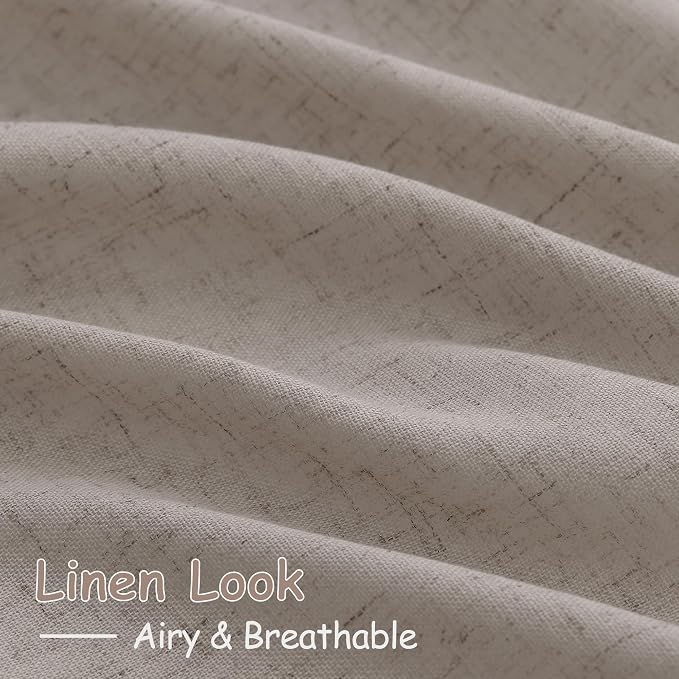 Nanspring Stone Beige Linen Curtains - Image 4