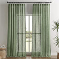 Joydeco Linen Curtains 108 Inch Length 2 Panel Sets, Light Filtering Curtains by JOYDECO