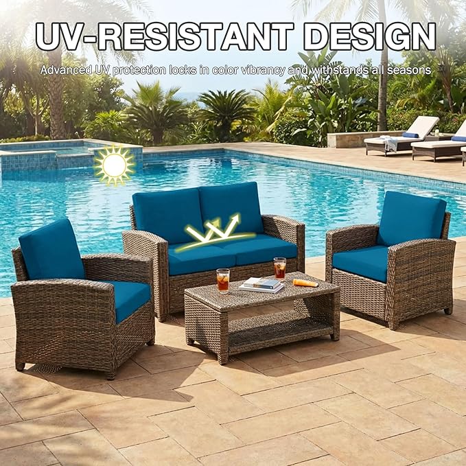 hyha 12Pcs Patio Cushion Covers, Stretch Outdoor Couch Cushion Covers, Washable - Image 6