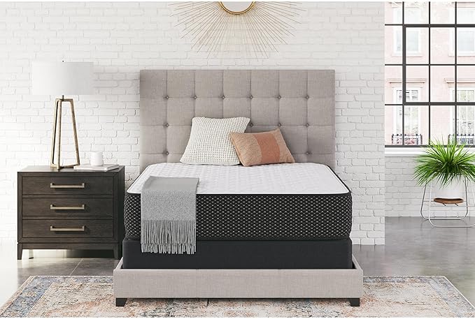 Signature Design by Ashley Limited Edition Firm 12 Inch Hybrid Mattress with Gel Memory Foam and Edge Support for Cool Sleep and Pressure Relief, California King, Fiberglass Free, Mattress In A Box