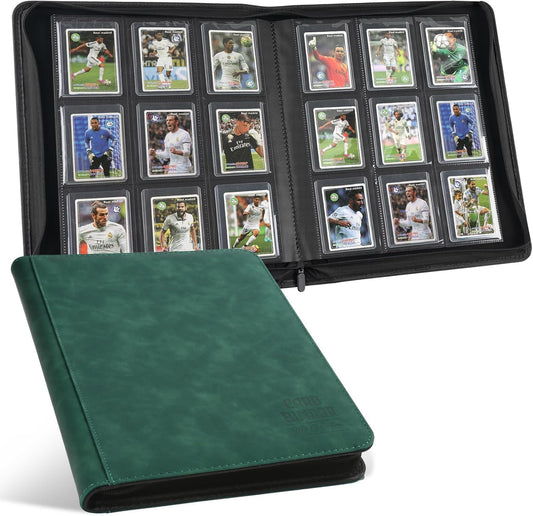 Toploader Binder with 9-Pocket Pages, Holds 288 "3×4" Rigid Toploader Hard Cases, Card Holder for Collectible Cards or Sports Cards, Durable Sleeves for Storage & Display (Dark Green)
