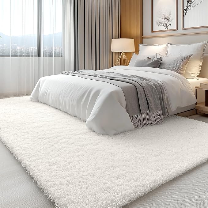 OLANLY 6x6 Area Rugs for Living Room Bedroom, Machine Washable Soft Fluffy - Image 3