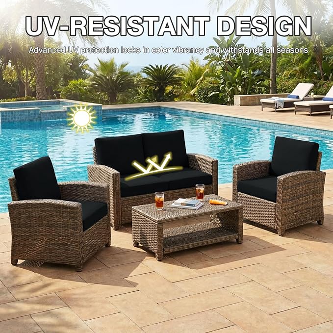 hyha 8Pcs Patio Cushion Covers, Stretch Outdoor Couch Cushion Covers Replacement - Image 6