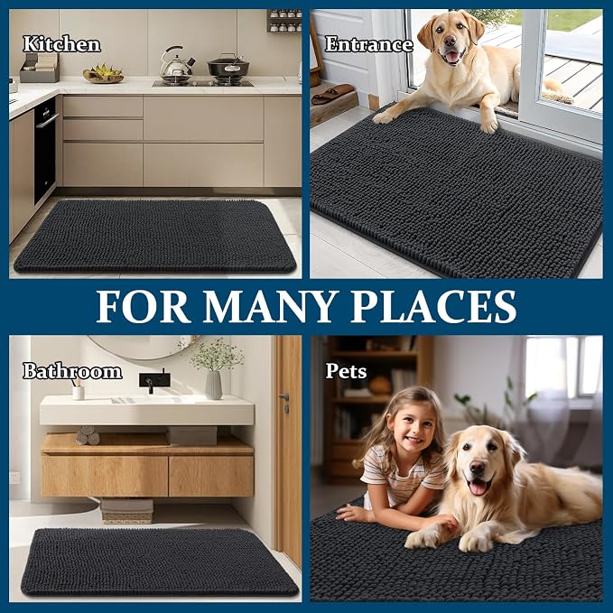 OLANLY Dog Door Mat for Muddy Paws 32x20, Absorbs Moisture and Dirt, Absorbent - Image 8