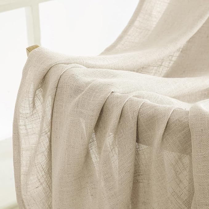 MIULEE Linen Curtains 84 Inch Length 2 Panels - Image 6