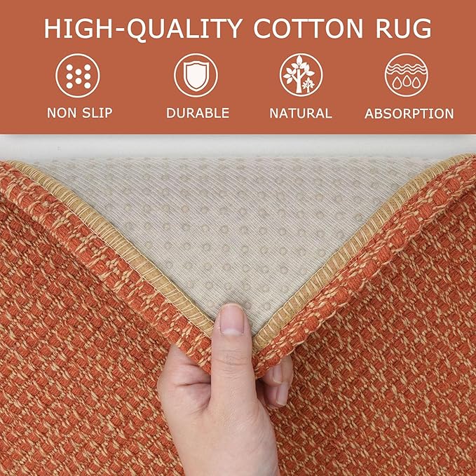 KOZYFLY Washable Area Rug 5x7 ft Rubber Backed Non Slip Rugs - Image 6