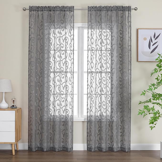 OWENIE Furman Extra Long Sheer Curtains 96 inches Long by OWENIE