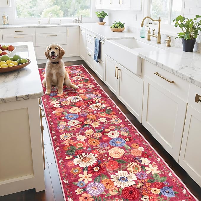 Rug for Hallways Kitchen Rug 2'6" x 14', Non Slip Washable Rugs - Image 2