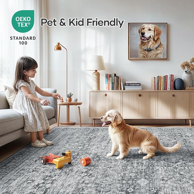 Lofus 9x12 Area Rug for Living Room, Soft Neutral Carpets for Bedroom Dining - Image 5